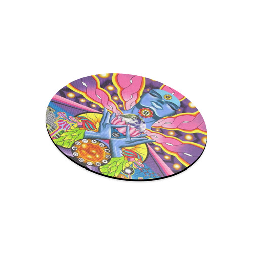 round psy trance art mouse mat pad Round Mousepad