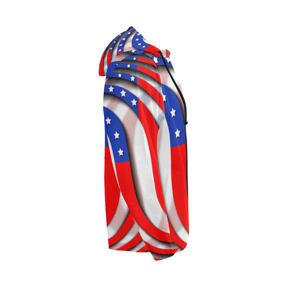 Flag of United States of America All Over Print Full Zip Hoodie for Men (Model H14)
