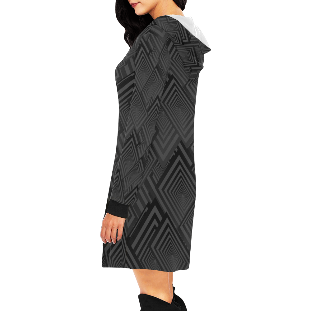 DESIGN B102 All Over Print Hoodie Mini Dress (Model H27)