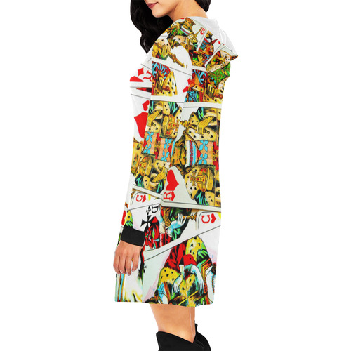 FRENCH PLAYING CARDS All Over Print Hoodie Mini Dress (Model H27)