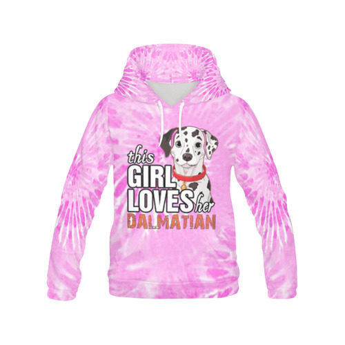This Girl Loves Her Dalmatian All Over Print Hoodie for Women (USA Size) (Model H13)
