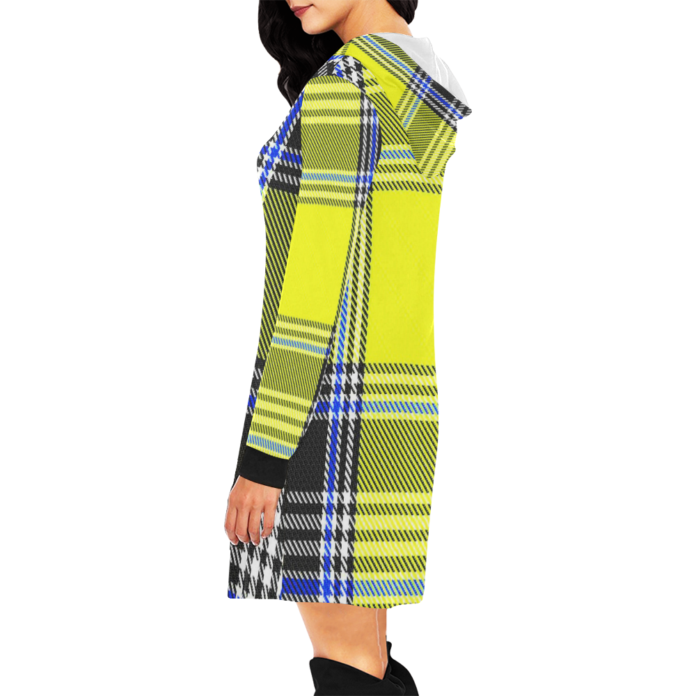 TARTAN 9006 All Over Print Hoodie Mini Dress (Model H27)