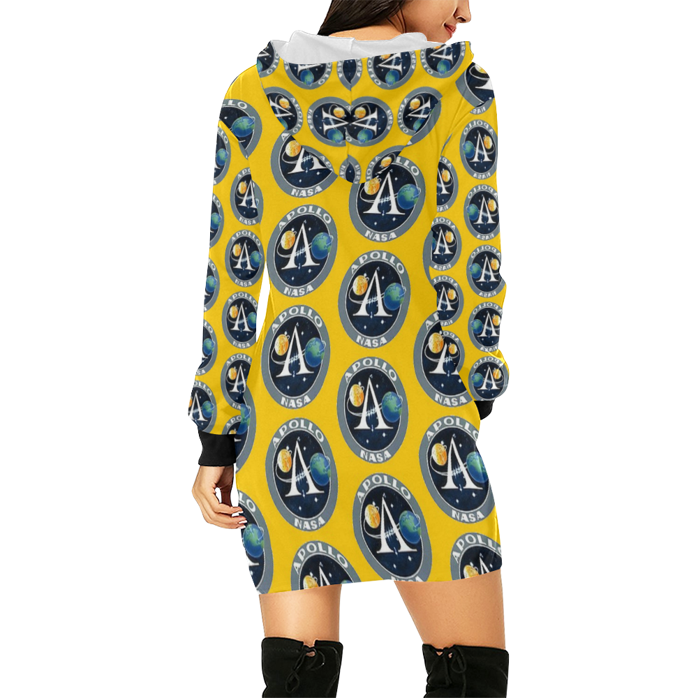 APOLLO TILED All Over Print Hoodie Mini Dress (Model H27)