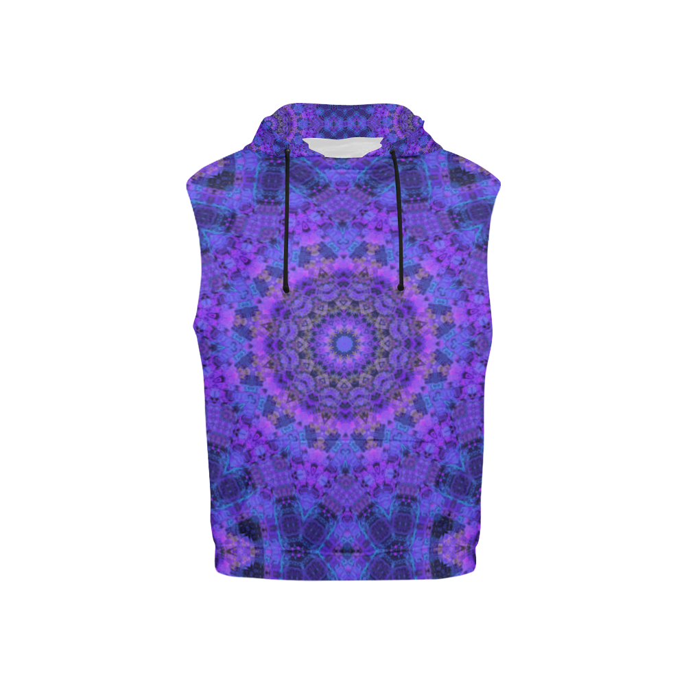 Mandala in Purple/Blue All Over Print Sleeveless Hoodie for Kid (Model H15)