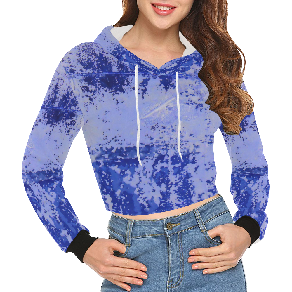 0A-2 All Over Print Crop Hoodie for Women (Model H22)