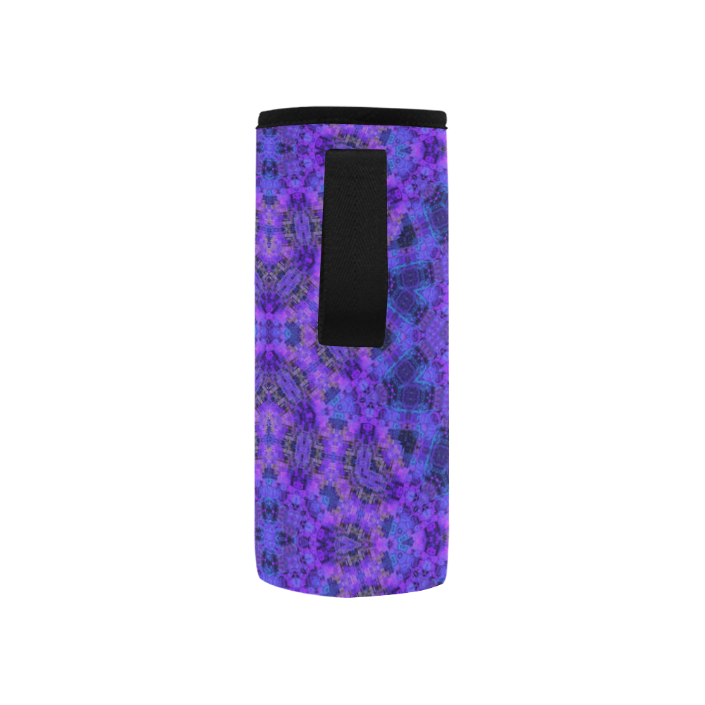 Mandala in Purple/Blue Neoprene Water Bottle Pouch/Small