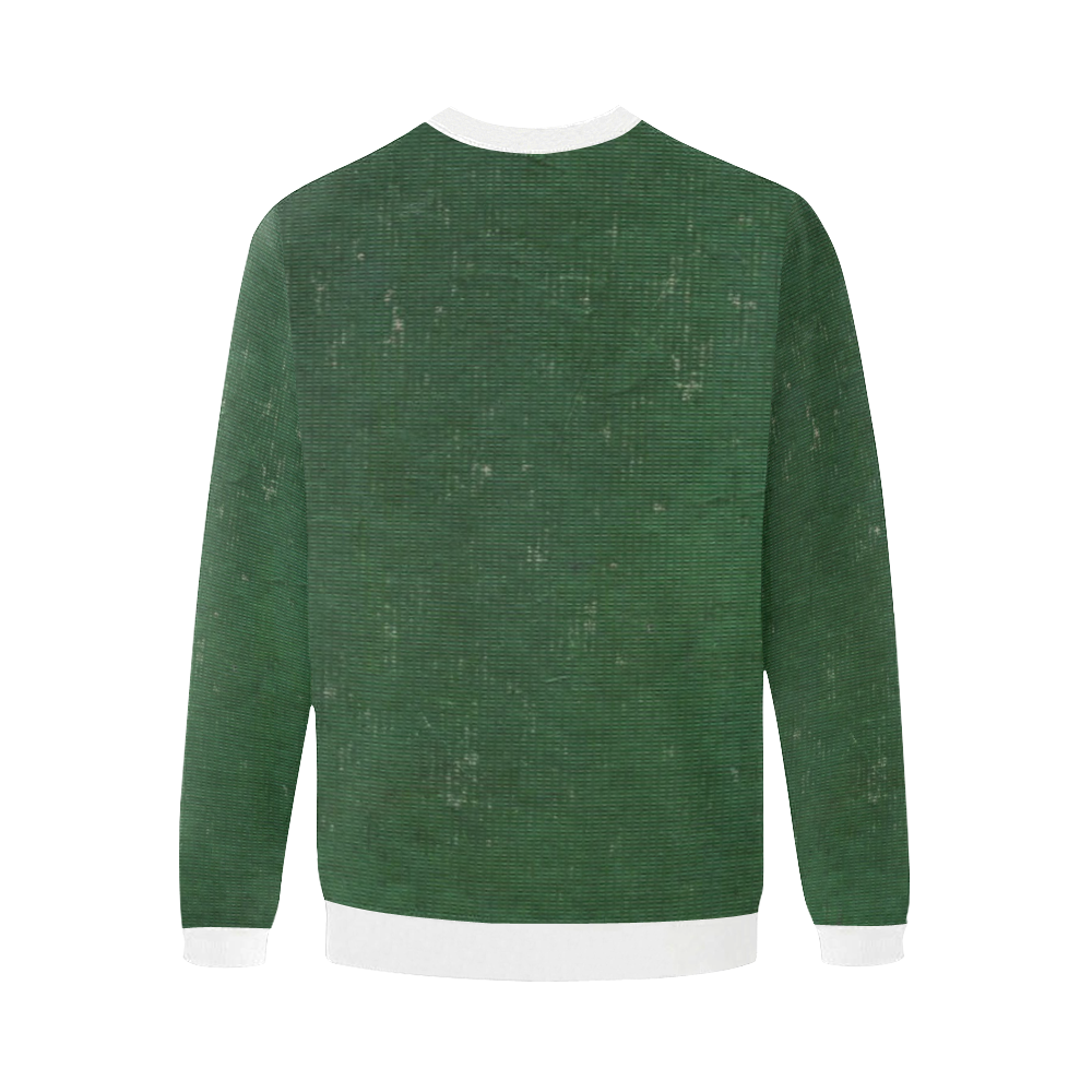 cotton-green Men's Oversized Fleece Crew Sweatshirt/Large Size(Model H18)