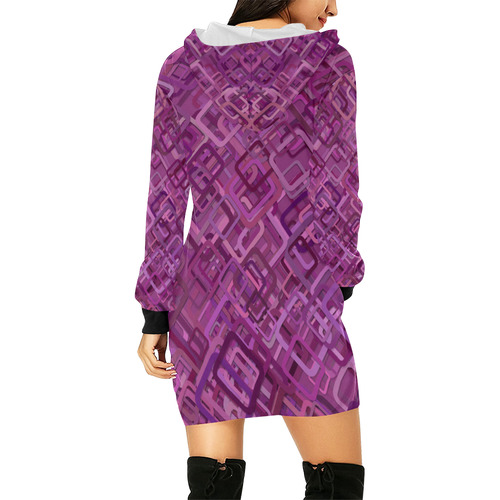 DESIGN B101 All Over Print Hoodie Mini Dress (Model H27)
