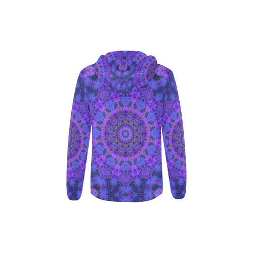 Mandala in Purple/Blue All Over Print Full Zip Hoodie for Kid (Model H14)