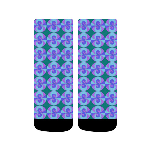 spiral-rose pattern Quarter Socks