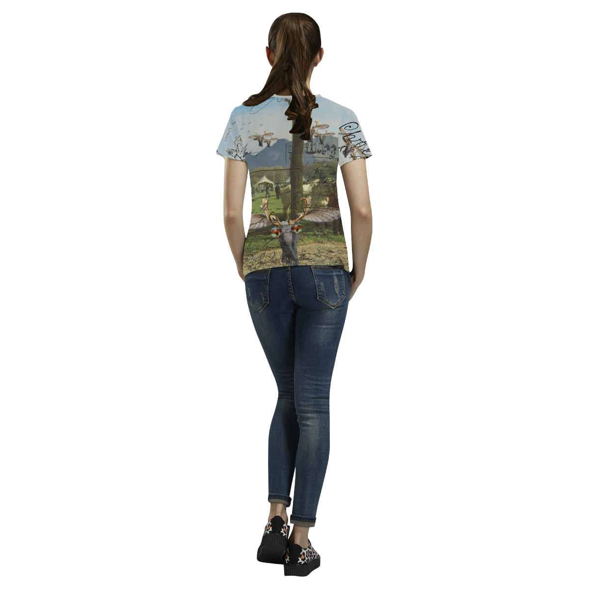 ANIMAL MIX - A SURPRISE AT THE RACES II All Over Print T-Shirt for Women (USA Size) (Model T40)
