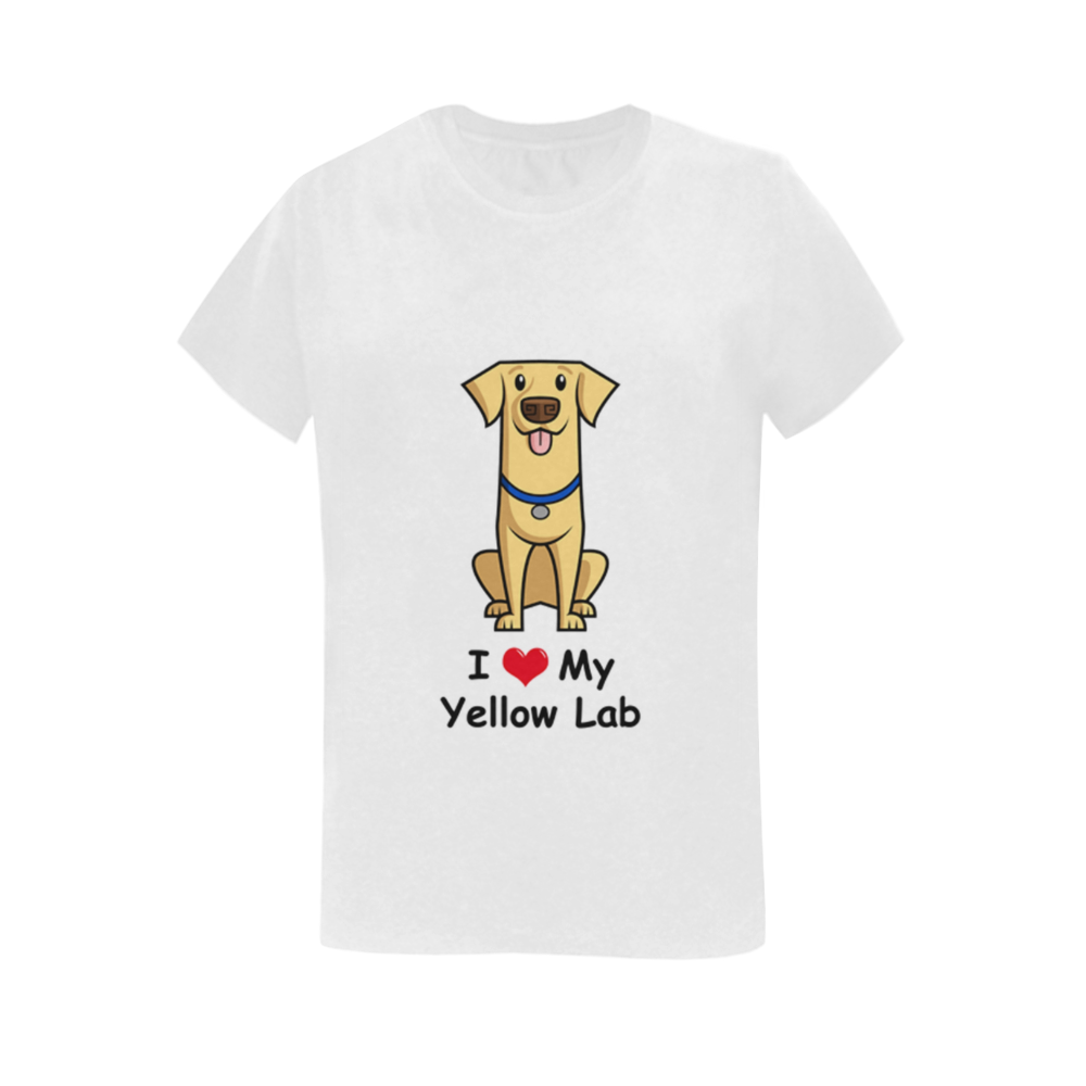 I Love My Yellow Lab Women's T-Shirt in USA Size (Two Sides Printing)