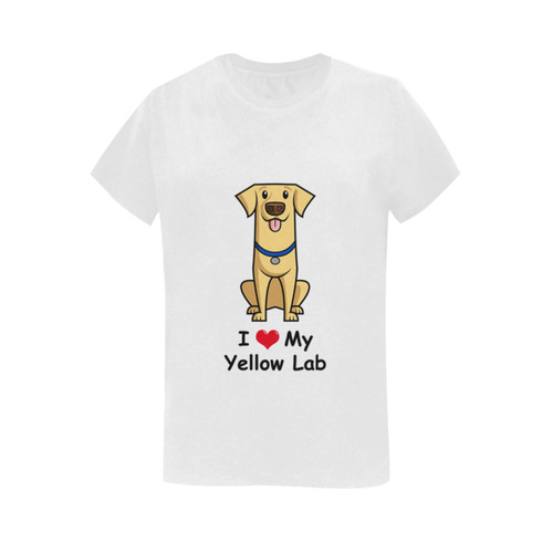 I Love My Yellow Lab Women's T-Shirt in USA Size (Two Sides Printing)