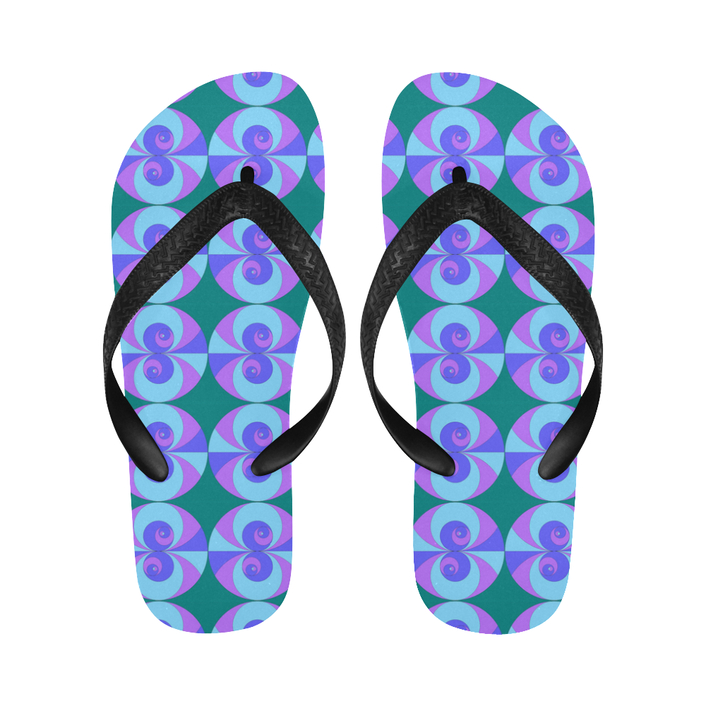 spiral-rose pattern Flip Flops for Men/Women (Model 040)