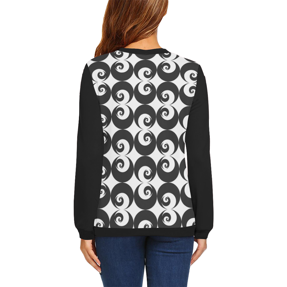 Fibonacci rose pattern 6 All Over Print Crewneck Sweatshirt for Women (Model H18)