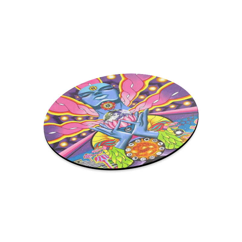 round psy trance art mouse mat pad Round Mousepad