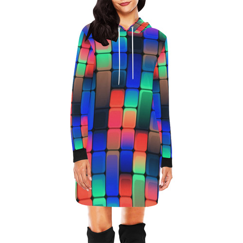 ABSTRACT FRAGMENTS-2A All Over Print Hoodie Mini Dress (Model H27)