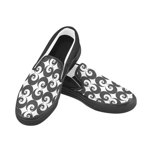 Fibonacci rose pattern 6 Women's Unusual Slip-on Canvas Shoes (Model 019)