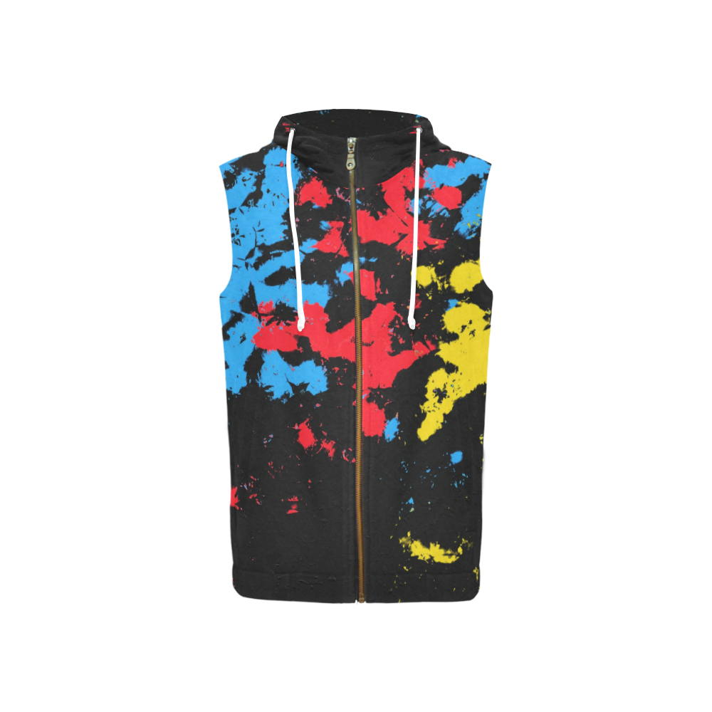 3 COLOURS All Over Print Sleeveless Zip Up Hoodie for Women (Model H16)