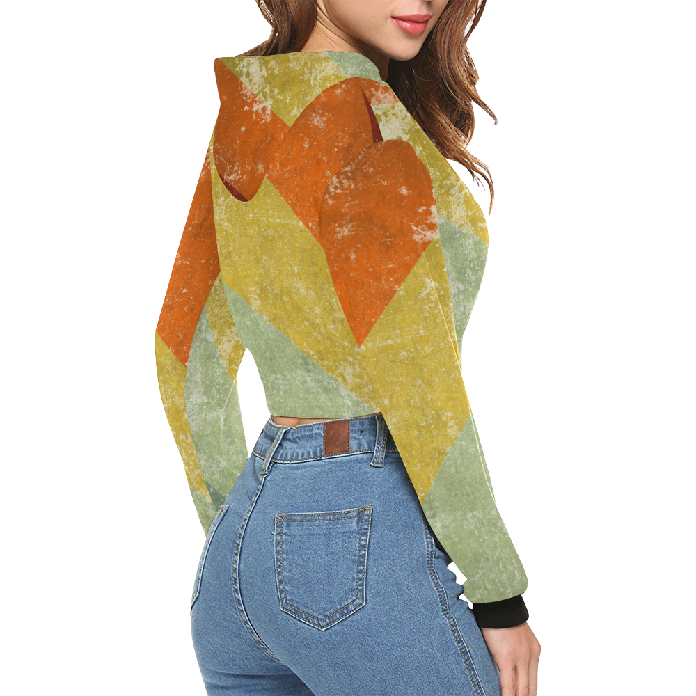 1279 All Over Print Crop Hoodie for Women (Model H22)