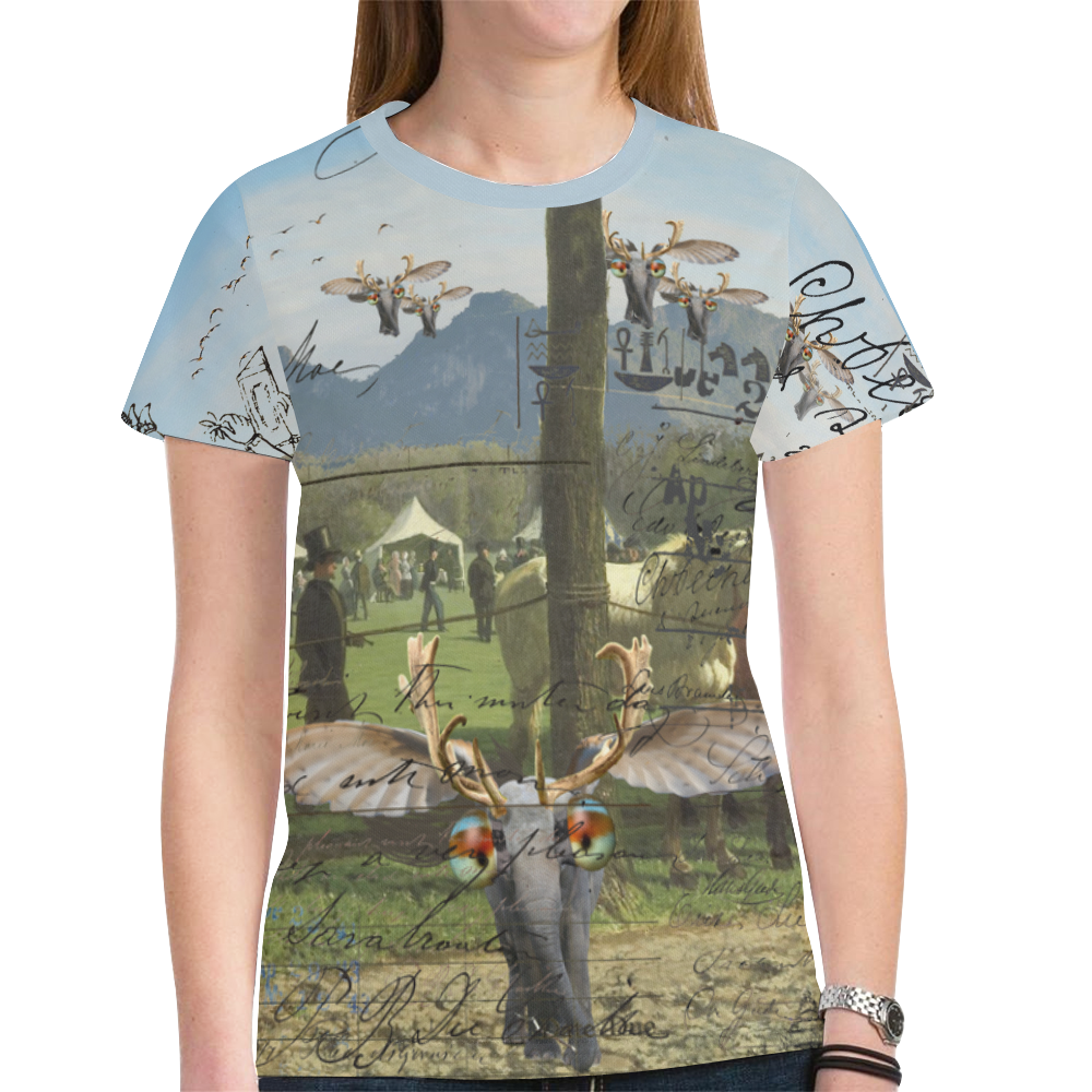 ANIMAL MIX - A SURPRISE AT THE RACES II New All Over Print T-shirt for Women (Model T45)