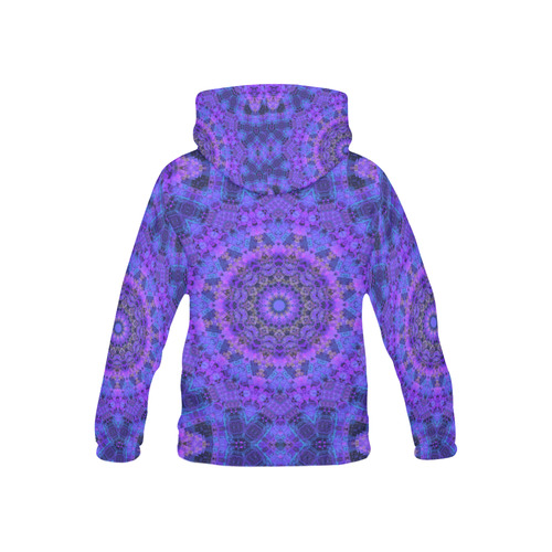 Mandala in Purple/Blue All Over Print Hoodie for Kid (USA Size) (Model H13)