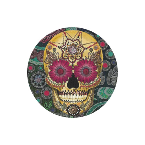 round sugar skull mouse mat pad Round Mousepad