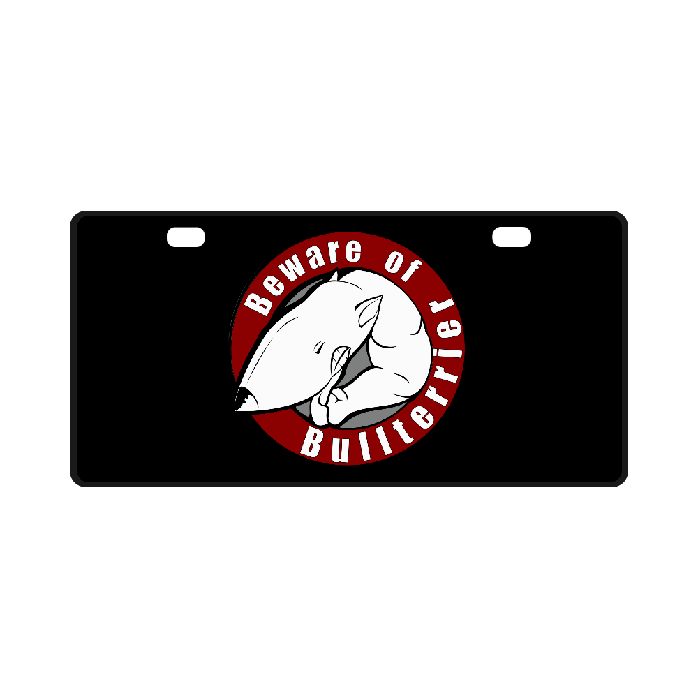 Beware Of Bull Terrier License Plate