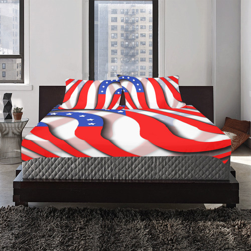 Flag of United States of America 3-Piece Bedding Set