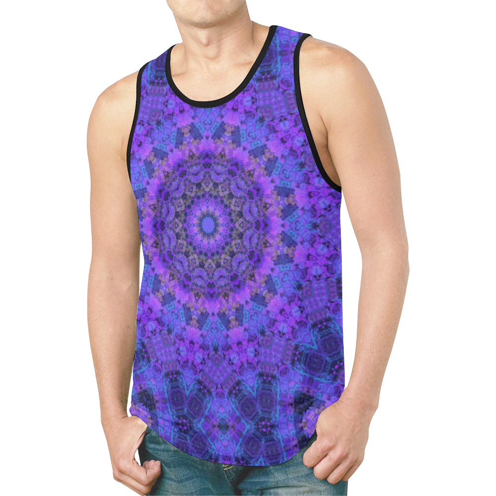 Mandala in Purple/Blue New All Over Print Tank Top for Men (Model T46)