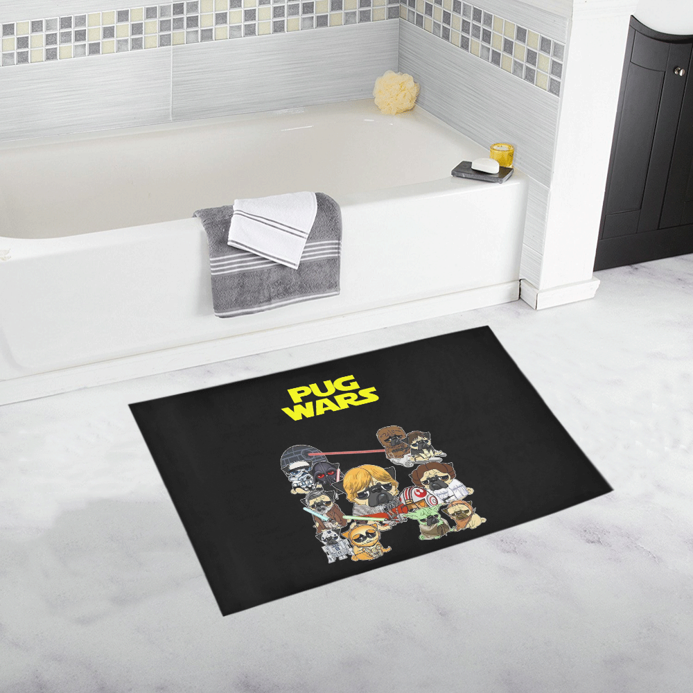 Pug Wars Bath Rug 20''x 32''