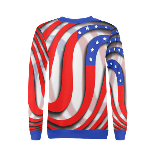 Flag of United States of America All Over Print Crewneck Sweatshirt for Women (Model H18)