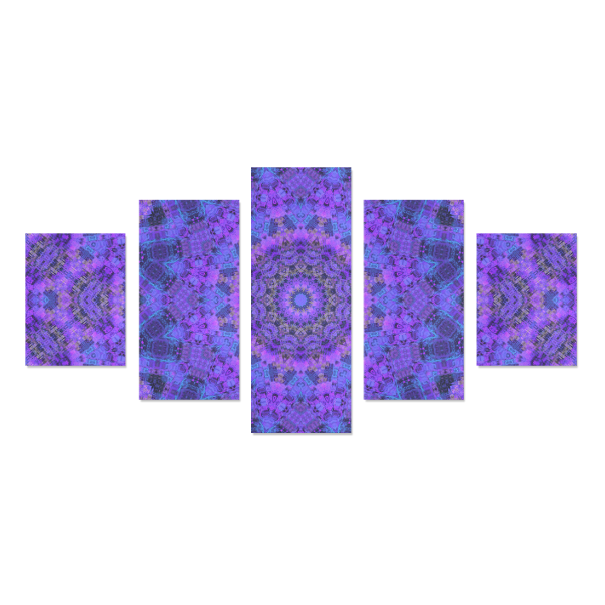Mandala in Purple/Blue Canvas Print Sets B (No Frame)