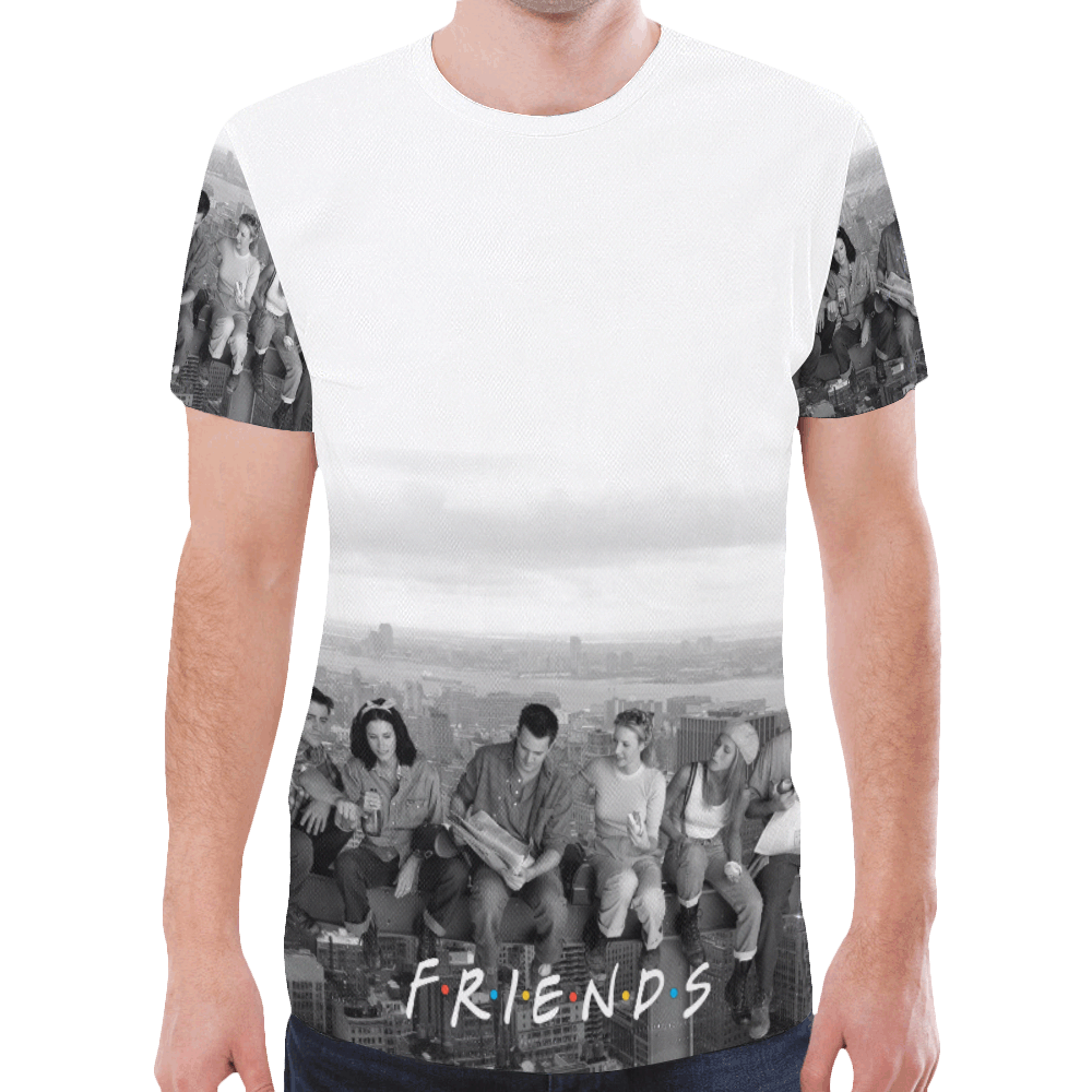 Friends B/W New All Over Print T-shirt for Men (Model T45)
