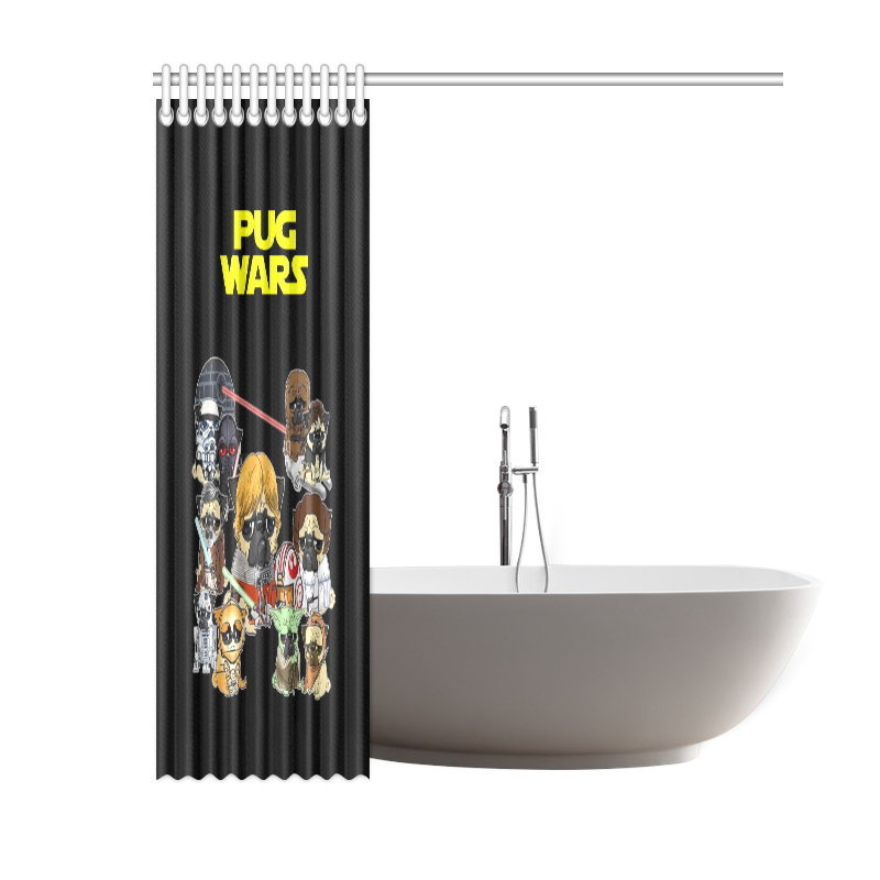 Pug Wars Shower Curtain 60"x72"