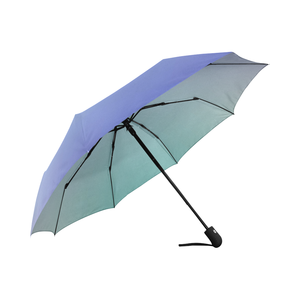 Aqua Blue Tie Dye Auto-Foldable Umbrella (Model U04)