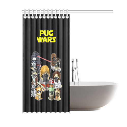 Pug Wars Shower Curtain 60"x72"