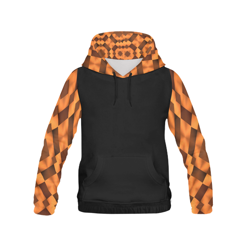 Geometric Pattern in Warm Tones All Over Print Hoodie for Men/Large Size (USA Size) (Model H13)