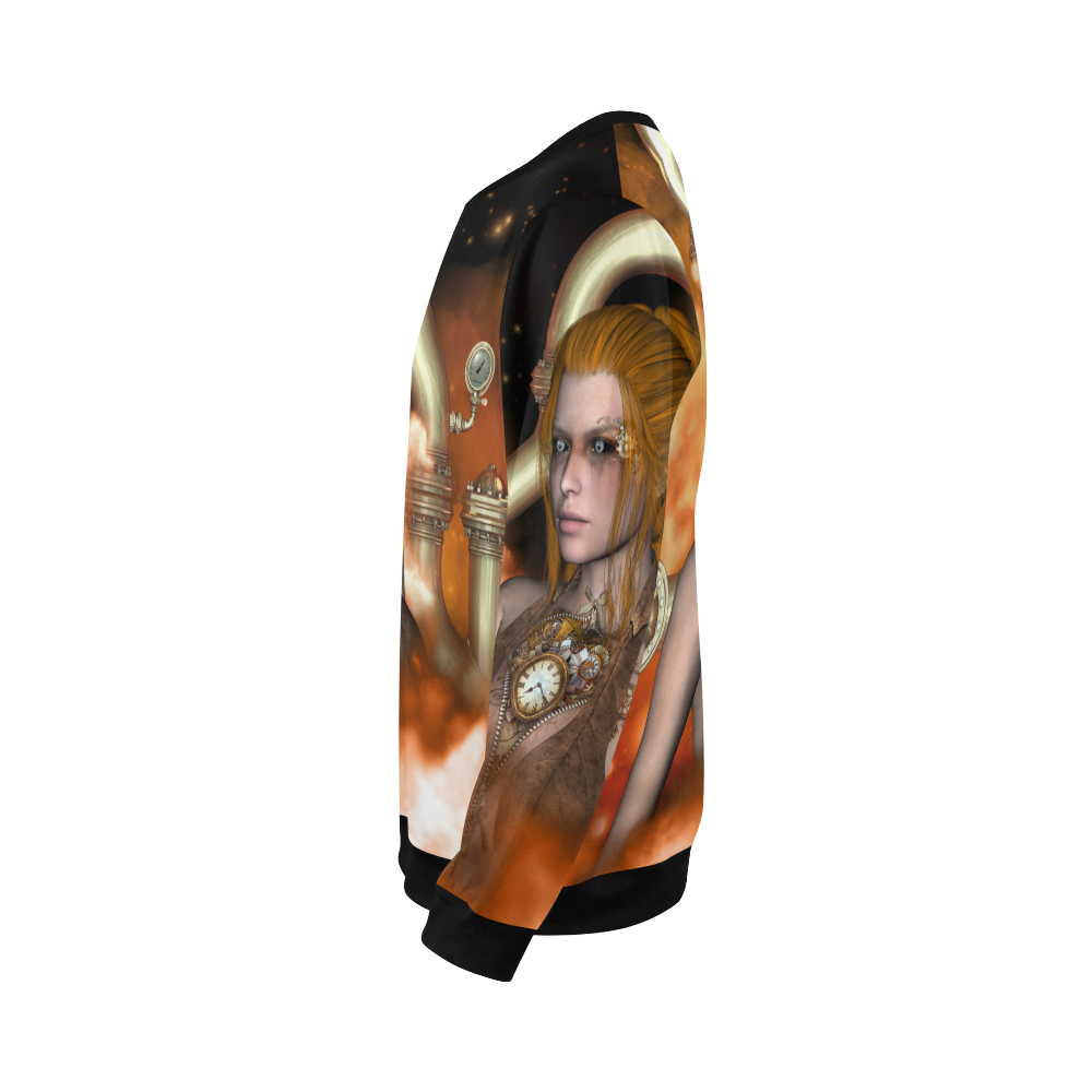 Steampunk women All Over Print Crewneck Sweatshirt for Men (Model H18)