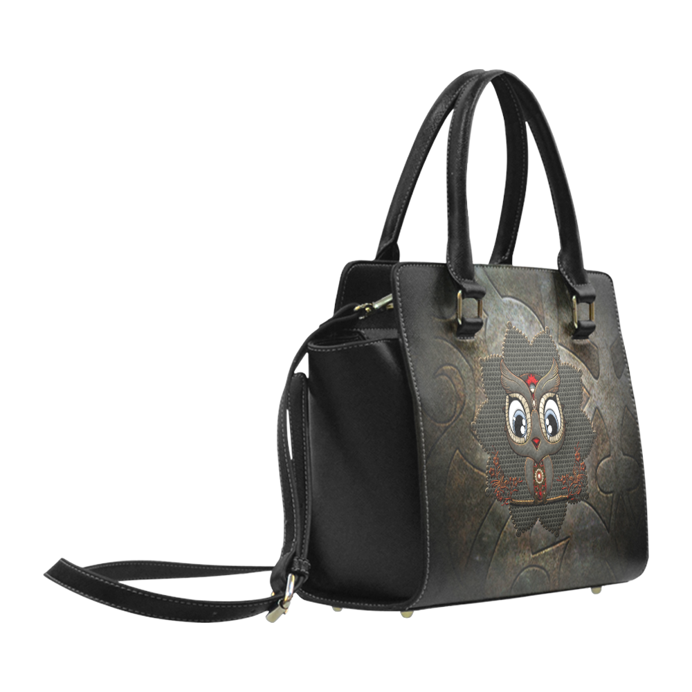 Funny steampunk owl Classic Shoulder Handbag (Model 1653)