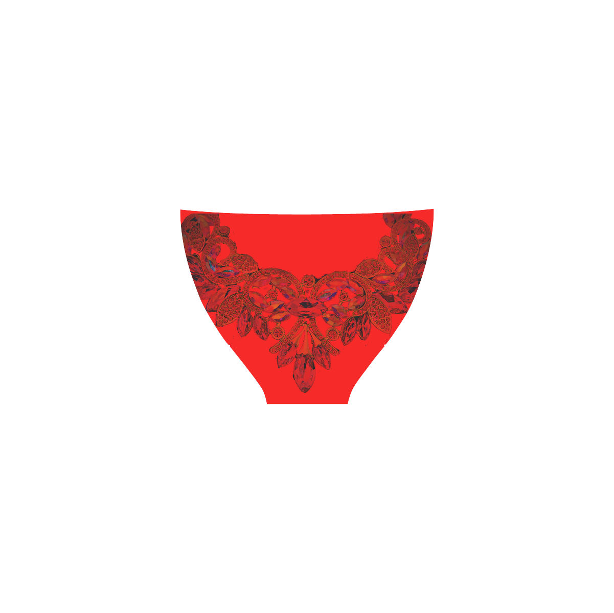 Bikini Swimsuit Red Rhinestone Necklace Swimwear Sizes S M L Custom Bikini Swimsuit (Model S01)