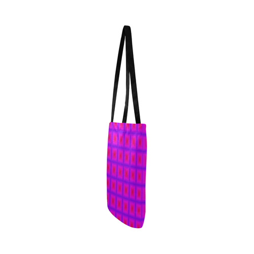 Pink purple multicolored multiple squares Reusable Shopping Bag Model 1660 (Two sides)