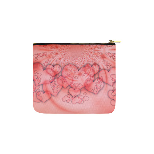 Beauty Bag - Pink Hearts SM Carry-All Pouch 6''x5''