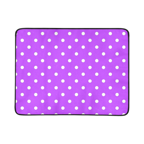 Royal Purple White Dots Beach Mat 78"x 60"