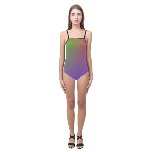 Neon Rainbow Tie Dye Strap Swimsuit ( Model S05)