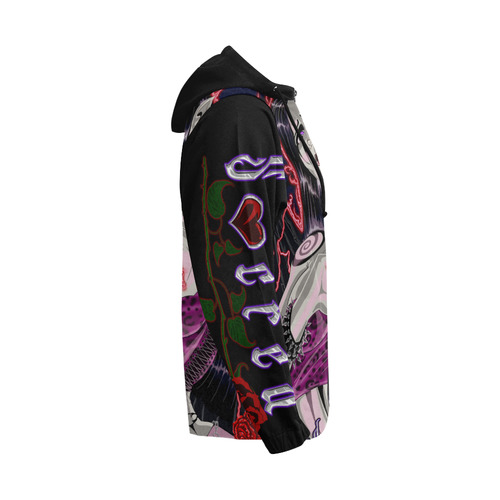"Sacred" Title Piece All Over Print Hoodie All Over Print Full Zip Hoodie for Men (Model H14)