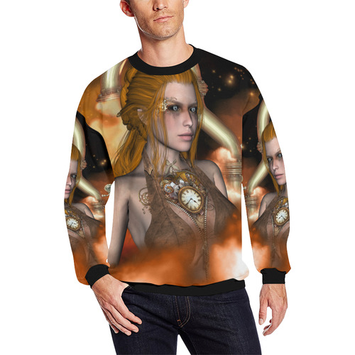 Steampunk women All Over Print Crewneck Sweatshirt for Men (Model H18)