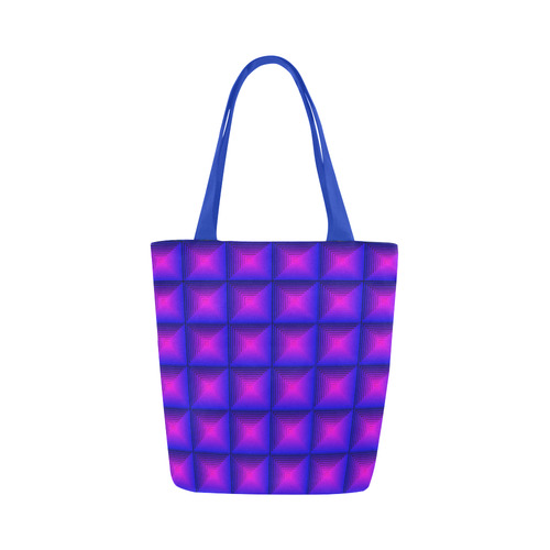 Purple pink multicolored multiple squares Canvas Tote Bag (Model 1657)