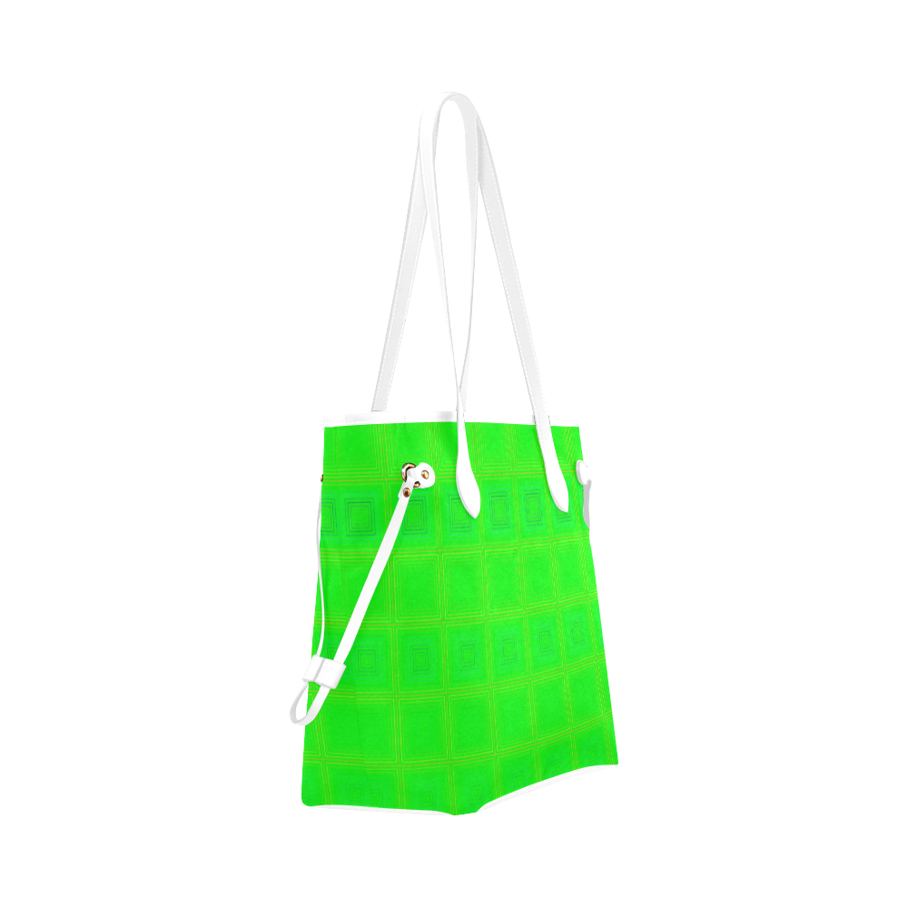 Green yellow multicolored multiple squares Clover Canvas Tote Bag (Model 1661)
