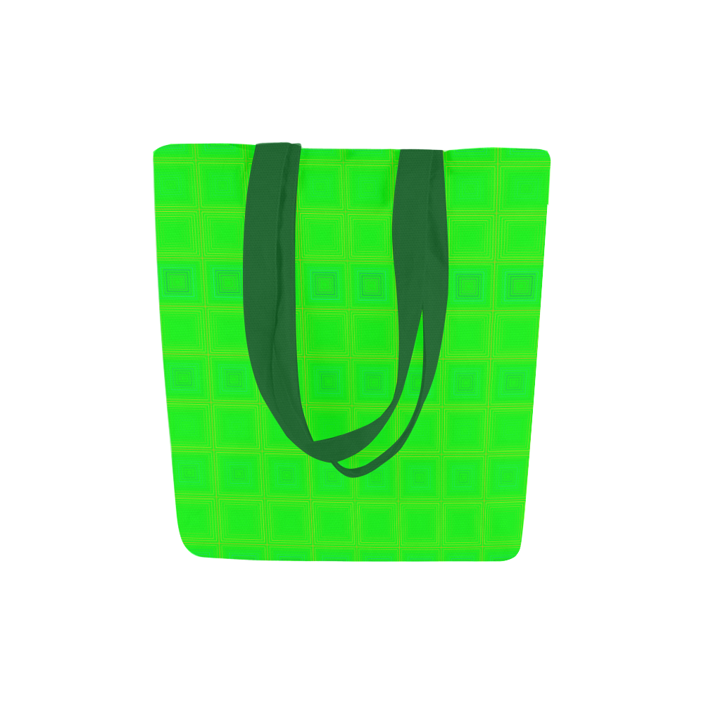 Green yellow multicolored multiple squares Canvas Tote Bag (Model 1657)